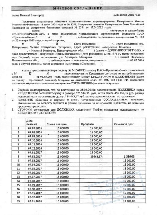Картинка Договорились с банком об уменьшении долга и отсрочке